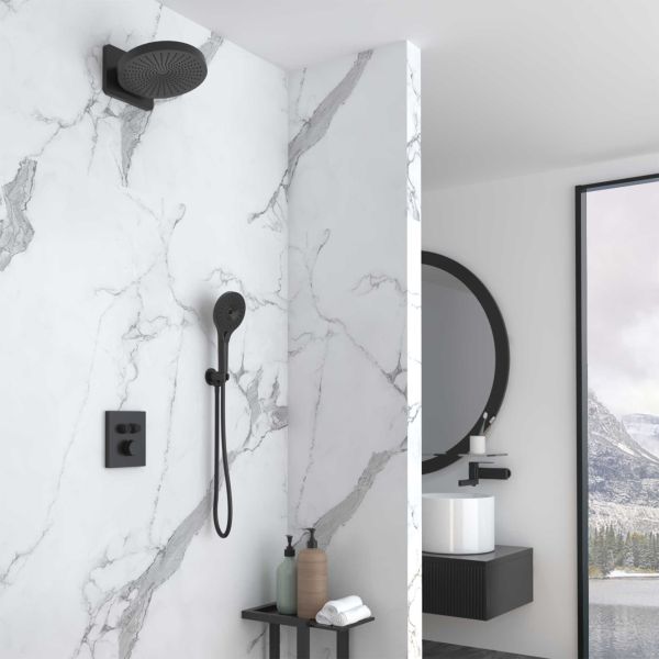 Душевой комплект Vincea Inspire VSFW-3I21MT1MB встраиваемый, термостатический, двухрежимный, черный Душевой комплект Vincea Inspire VSFW-3I21MT1MB встраиваемый, термостатический, двухрежимный, черный