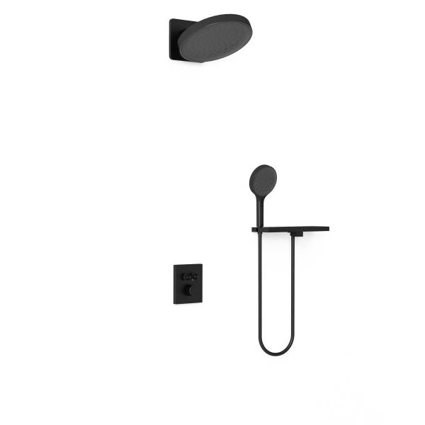 Душевой комплект Vincea Inspire VSFW-3I21MT3RMB встраиваемый, термостатический, двухрежимный, черный Душевой комплект Vincea Inspire VSFW-3I21MT3RMB встраиваемый, термостатический, двухрежимный, черный