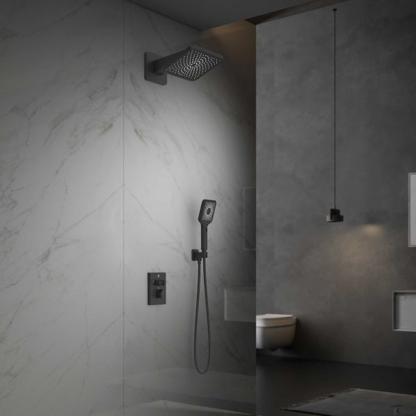 Душевой комплект Vincea Inspire VSFW-3I21MT4MB встраиваемый, термостатический, двухрежимный, черный Душевой комплект Vincea Inspire VSFW-3I21MT4MB встраиваемый, термостатический, двухрежимный, черный