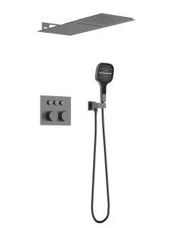 Душевой комплект Vincea Futura VSFW-401TGM с термостатом трехрежимный воронёная сталь Душевой комплект Vincea Futura VSFW-401TGM с термостатом трехрежимный воронёная сталь