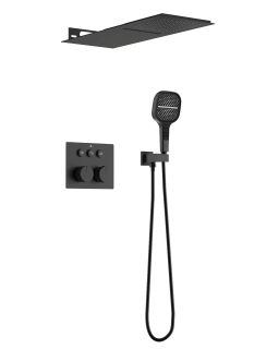 Душевой комплект Vincea Futura VSFW-401TMB с термостатом трехрежимный чёрный Душевой комплект Vincea Futura VSFW-401TMB с термостатом трехрежимный чёрный