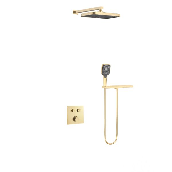 Душевой комплект Vincea VSFW-4211RBG встраиваемый, двухрежимный, брашированное золото