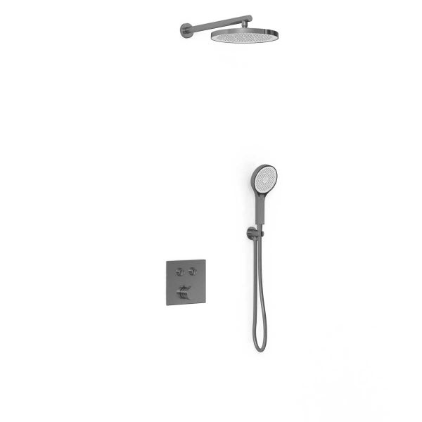 Душевой комплект Vincea VSFW-4212GM встраиваемый, двухрежимный, вороненая сталь