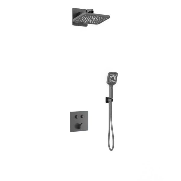 Душевой комплект Vincea Inspire VSFW-421I4GM встраиваемый, двухрежимный, вороненая сталь Душевой комплект Vincea Inspire VSFW-421I4GM встраиваемый, двухрежимный, вороненая сталь