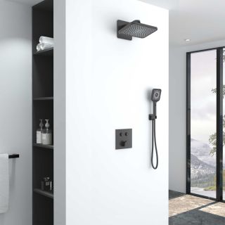 Душевой комплект Vincea Inspire VSFW-421I4GM встраиваемый, двухрежимный, вороненая сталь Душевой комплект Vincea Inspire VSFW-421I4GM встраиваемый, двухрежимный, вороненая сталь