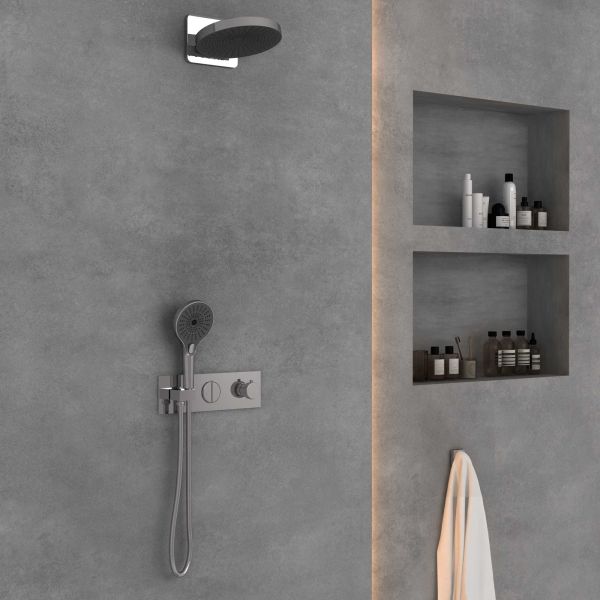 Душевой комплект Vincea VSFW-422TI1CH встраиваемый, термостатический, двухрежимный, хром