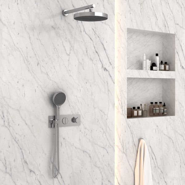 Душевой комплект Vincea VSFW-422TI2CH встраиваемый, двухрежимный, термостатический, хром Душевой комплект Vincea VSFW-422TI2CH встраиваемый, двухрежимный, термостатический, хром