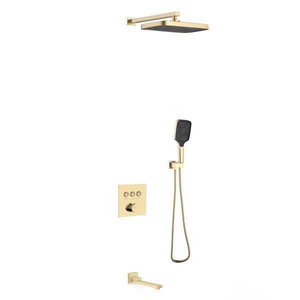 Душевой комплект Vincea VSFW-4311BG встраиваемый, трехрежимный, брашированное золото Душевой комплект Vincea VSFW-4311BG встраиваемый, трехрежимный, брашированное золото