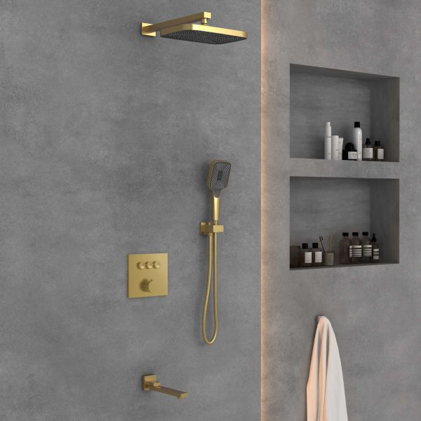 Душевой комплект Vincea VSFW-4311BG встраиваемый, трехрежимный, брашированное золото Душевой комплект Vincea VSFW-4311BG встраиваемый, трехрежимный, брашированное золото