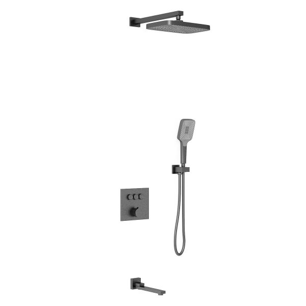 Душевой комплект VSFW-4311GM встраиваемый, трехрежимный, вороненая сталь Душевой комплект VSFW-4311GM встраиваемый, трехрежимный, вороненая сталь
