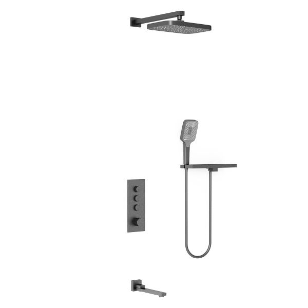 Душевой комплект Vincea VSFW-431T1RGM встраиваемый, термостатический, трехрежимный, вороненая сталь Душевой комплект Vincea VSFW-431T1RGM встраиваемый, термостатический, трехрежимный, вороненая сталь