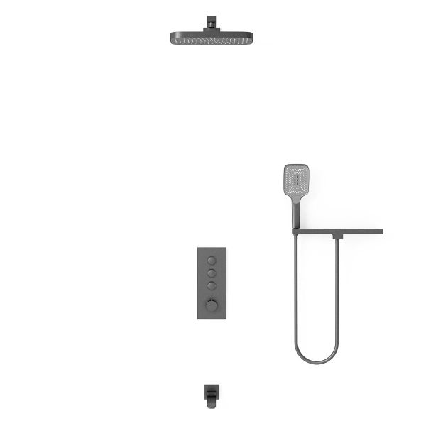Душевой комплект Vincea VSFW-431T1RGM встраиваемый, термостатический, трехрежимный, вороненая сталь Душевой комплект Vincea VSFW-431T1RGM встраиваемый, термостатический, трехрежимный, вороненая сталь