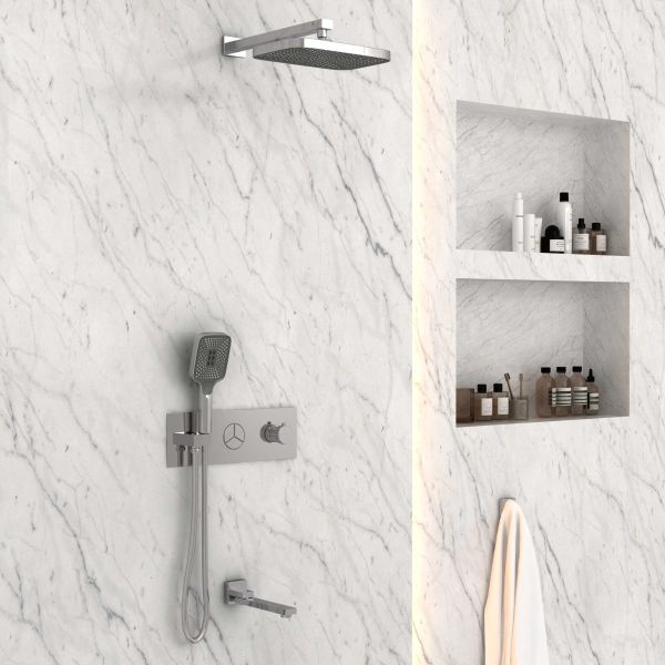 Душевой комплект Vincea VSFW-432T1CH встраиваемый, трехрежимный, термостатический, хром