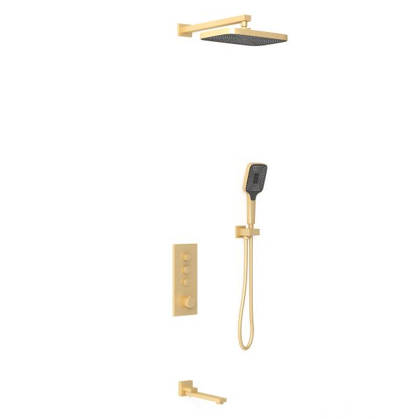 Душевой комплект Vincea VSFW-433T1BG встраиваемый, термостатический, трехрежимный, брашированное золото Душевой комплект Vincea VSFW-433T1BG встраиваемый, термостатический, трехрежимный, брашированное золото