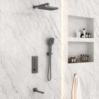 Душевой комплект Vincea VSFW-433T1GM встраиваемый, термостатический, трехрежимный, вороненая сталь Душевой комплект Vincea VSFW-433T1GM встраиваемый, термостатический, трехрежимный, вороненая сталь