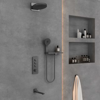 Душевой комплект Vincea VSFW-433TI1RGM встраиваемый, термостатический, трехрежимный, вороненая сталь Душевой комплект Vincea VSFW-433TI1RGM встраиваемый, термостатический, трехрежимный, вороненая сталь