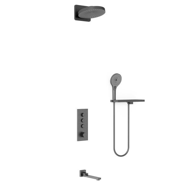Душевой комплект Vincea VSFW-433TI1RGM встраиваемый, термостатический, трехрежимный, вороненая сталь Душевой комплект Vincea VSFW-433TI1RGM встраиваемый, термостатический, трехрежимный, вороненая сталь