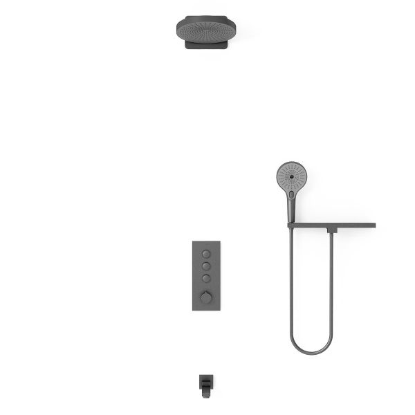 Душевой комплект Vincea VSFW-433TI1RGM встраиваемый, термостатический, трехрежимный, вороненая сталь Душевой комплект Vincea VSFW-433TI1RGM встраиваемый, термостатический, трехрежимный, вороненая сталь