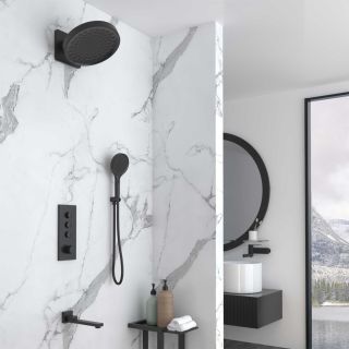 Душевой комплект Vincea VSFW-433TI3MB встраиваемый, термостатический, трехрежимный, черный Душевой комплект Vincea VSFW-433TI3MB встраиваемый, термостатический, трехрежимный, черный