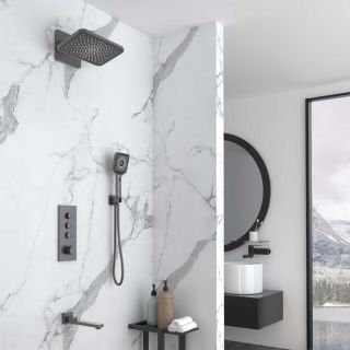 Душевой комплект Vincea VSFW-433TI4GM встраиваемый, термостатический, трехрежимный, вороненая сталь Душевой комплект Vincea VSFW-433TI4GM встраиваемый, термостатический, трехрежимный, вороненая сталь