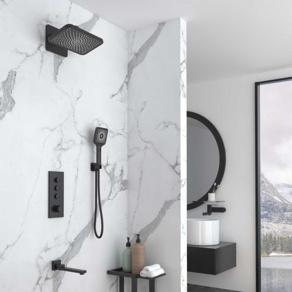 Душевой комплект Vincea VSFW-433TI4MB встраиваемый, термостатический, трехрежимный, черный Душевой комплект Vincea VSFW-433TI4MB встраиваемый, термостатический, трехрежимный, черный