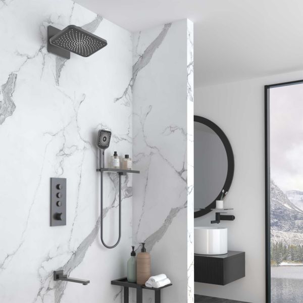 Душевой комплект Vincea VSFW-433TI4RGM встраиваемый, термостатический, трехрежимный, вороненая сталь Душевой комплект Vincea VSFW-433TI4RGM встраиваемый, термостатический, трехрежимный, вороненая сталь