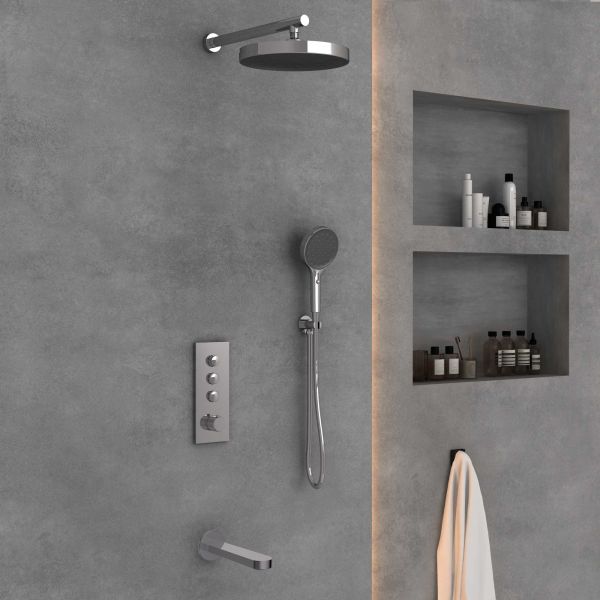 Душевой комплект Vincea Inspire VSFW-433TI5CH встраиваемый, термостатический, трехрежимный, хром