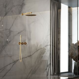 Душевой комплект Vincea Groove VSFW-4G01BG4 встраиваемый, двухрежимный, брашированное золото
