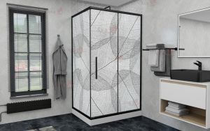 Душевой уголок AvaCan FB 140-160 + SB 100 MT чёрный