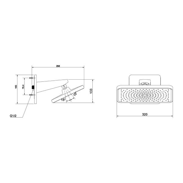 Верхний душ Vincea Inspire VSHD-3I4CMB чёрный