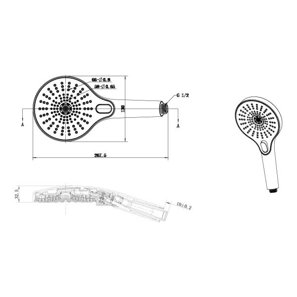Душевая лейка Vincea Inspire VSHN-3i1HMB со шлангом чёрный