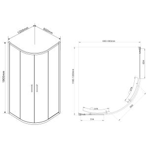 Душевой уголок Vincea Garda  VSJ-1G129CH 120x90 см
