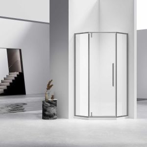 Душевой уголок Slim-N VSP-4SN100CLGM, 1000*1000, вороненая сталь, стекло прозрачное