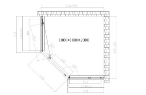 Душевой уголок Show VSP1-4SH100CLB, 1000*1000, черный, стекло прозрачное