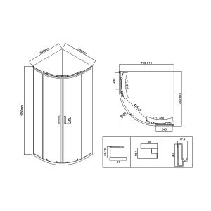 Душевой уголок Vincea City VSQ-5CT800MT 80x80см хром стекло текстурное