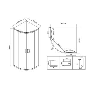 Душевой уголок Vincea City VSQ-5CT900CL 90x90см хром стекло прозрачное
