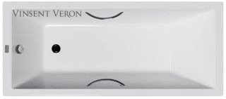 Ванна чугунная Vinsent Veron Square VSQ1707545H/E60327CH-AS с ручками хром 170х75 см