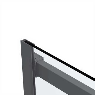 Душевой уголок Vincea Como Soft VSR-1CS9013CLGM, 1300*900, вороненая сталь, стекло прозрачное