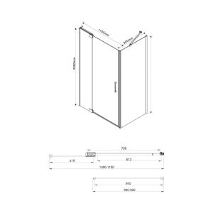 Душевой уголок Vincea Extra VSR-1E101190CLB 100/110 x 90 см
