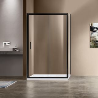 Душевой уголок Vincea Garda VSR-1G1012CLB, 1200*1000, черный, стекло прозрачное