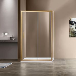 Душевой уголок Garda VSR-1G1013CLG, 1300*1000, брашированное золото, стекло прозрачное