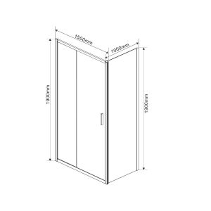 Душевой уголок Garda VSR-1G1015CLB, 1500*1000, черный, стекло прозрачное