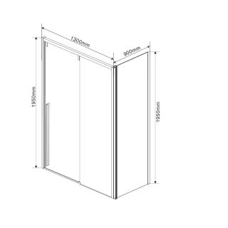 Душевой уголок Vincea Lugano VSR-1L9013CLGM-1, 1300*900, вороненая сталь, стекло прозрачное