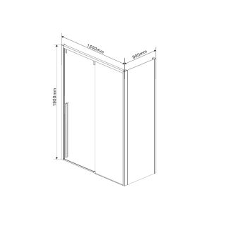 Душевой уголок Vincea Lugano VSR-1L9015CLB-1, 1500*900, черный, стекло прозрачное