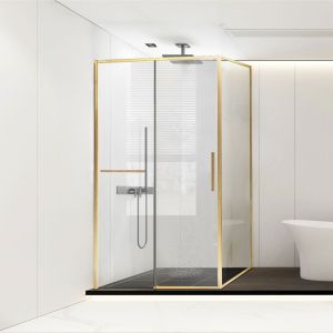 Vincea Slim Soft VSR-1SS8012CLG душевой угол 120x80, брашированное золото, стекло прозрачное