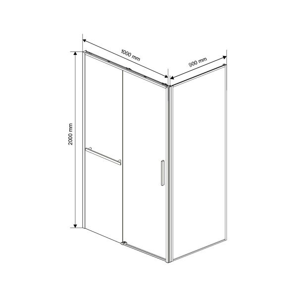 Душевой уголок Slim Soft VSR-1SS9010CL, 1000*900, хром, стекло прозрачное