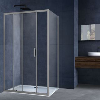 Душевой уголок Vincea Alpha VSR-3AL9011CLGM, 1100*900, вороненая сталь, стекло прозрачное