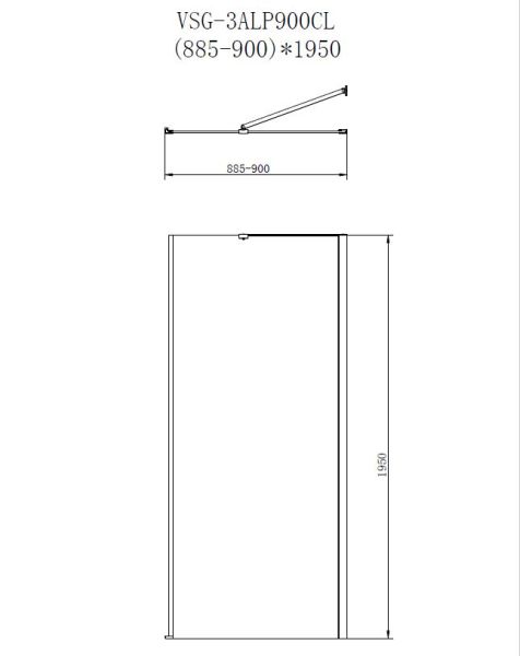 Душевой уголок Alpha VSR-3ALP9095CL, 950*900, хром, стекло прозрачное