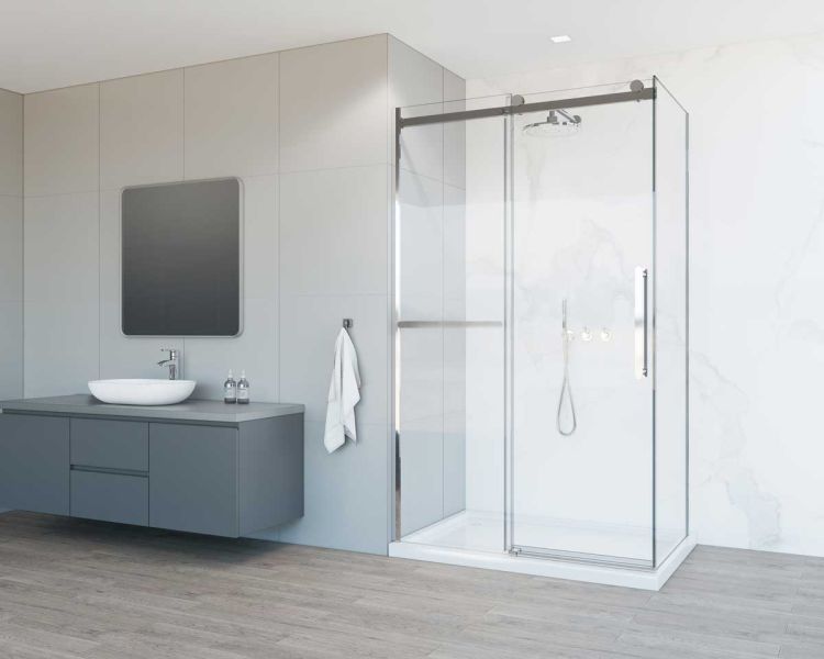 Душевой уголок Como Soft VSR-1CS1011CL, 1100*1000, хром, стекло прозрачное