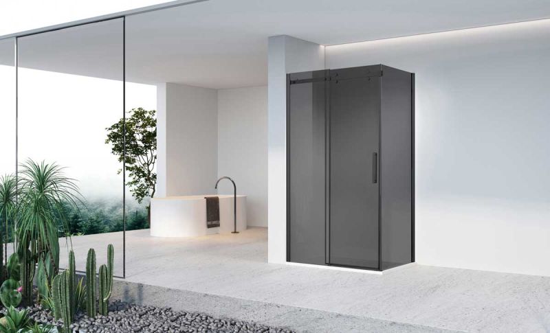 Душевой уголок Como-N VSR-4CN9016CGB, 1600*900, черный, стекло тонированноеVSR-4CN9016CGB